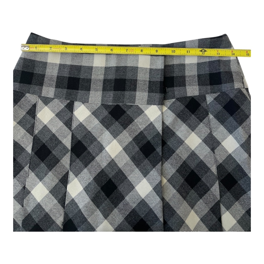 The Limited Black and White Cream Mini A-Line Pleated Plaid Skirt Size 0 - Picture 8 of 12